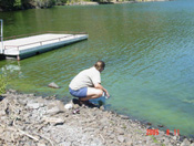 sampling Iron Gate Reservoir